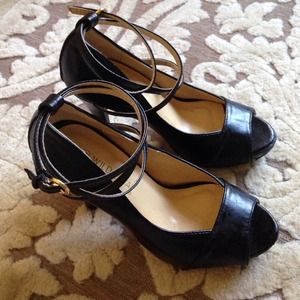 Wild Diva peep toe ankle strap heels