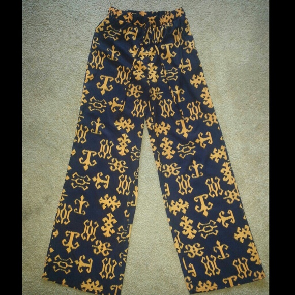 Pants - Printed palazzo flare pants