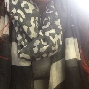 Black and grey scarf infinity scarf bundle