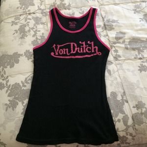 Black & Pink Von Dutch Tank Top