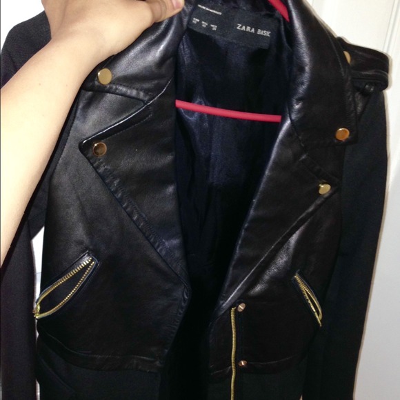 Zara leather/wool coat