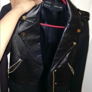 Zara leather/wool coat