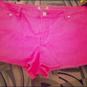 Pink denim shorts