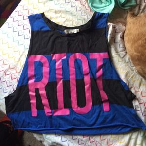 "Riot" stripped crop top