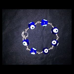 Evil eye sterling bracelet