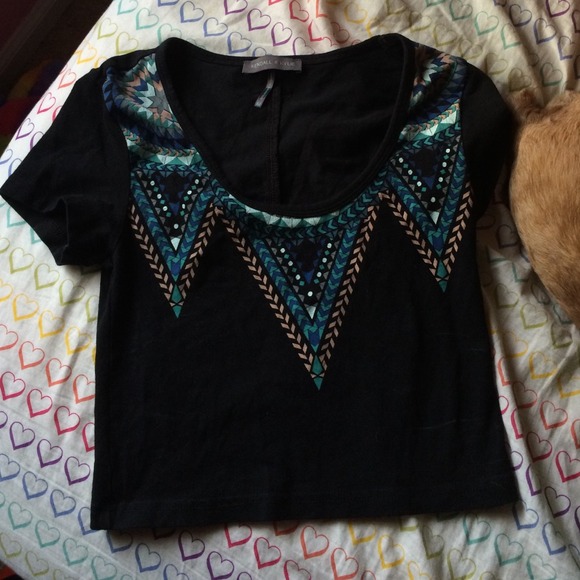 Black with pattern crop top
