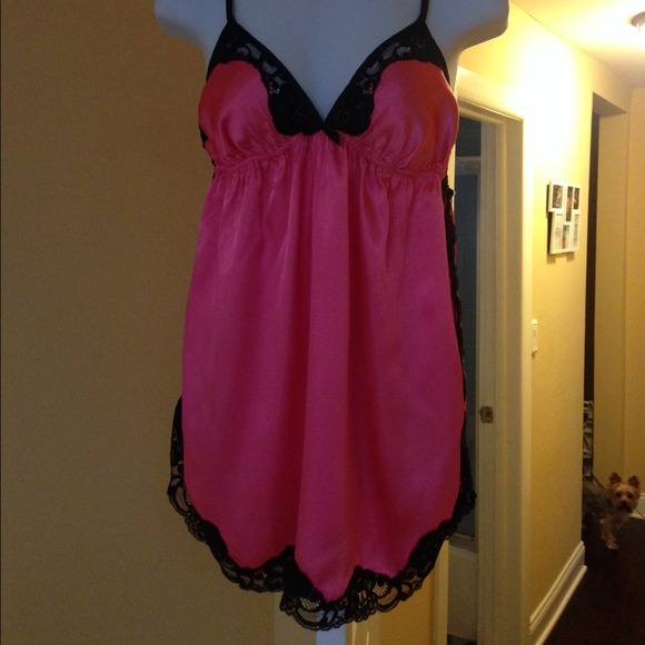 Pink and black babydoll