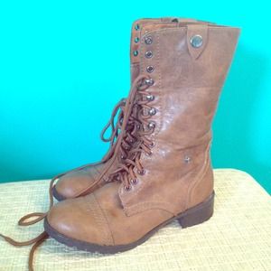 Chestnut Combat Boots Women's 7 1/2