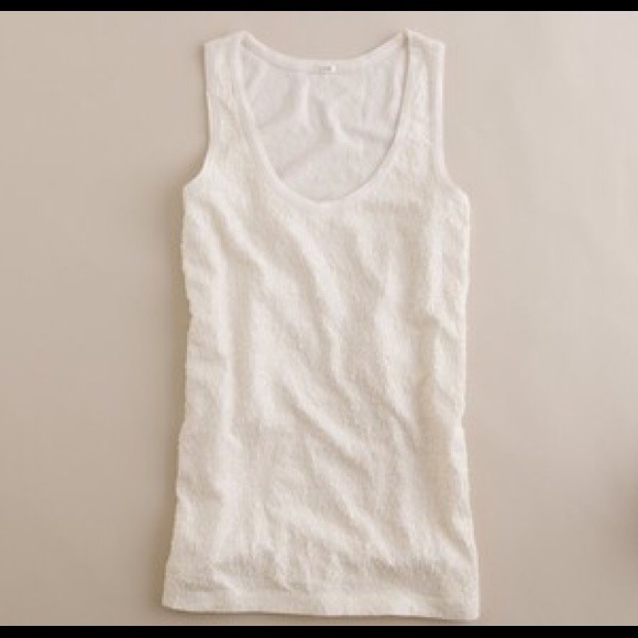 Worn Once J.Crew Drapey Sequin Tank White Ash Sz M