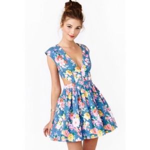 Love culture denim floral cutout dress