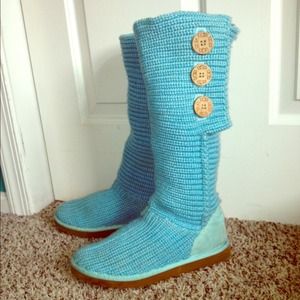 Cardy Knit Aqua Blue UGGs- Authentic