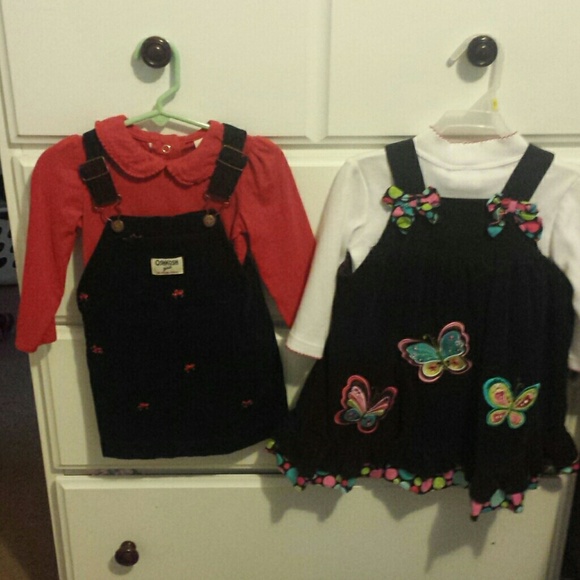 Bundle toddler dresses---black and red Oshkosh