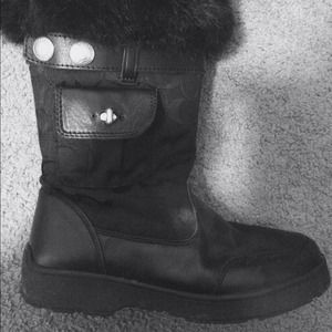 Coach Kimberly fur trimmed boot sz 8