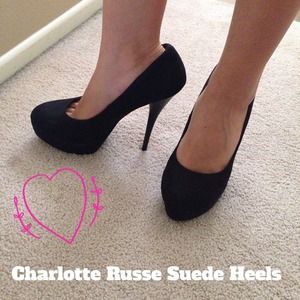 Charlotte Russe Heels - Black Suede