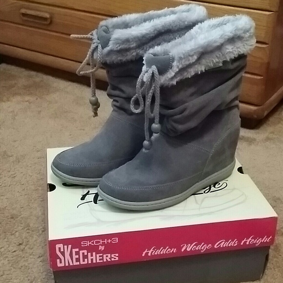 skechers hidden wedge boots