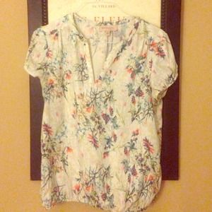 V neck floral blouse