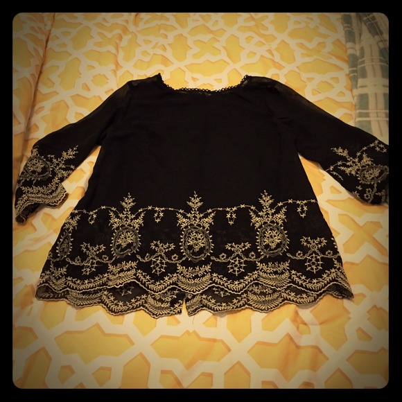 Black 3/4 sleeve top