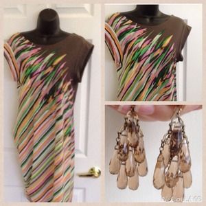 NWOT jcrew dress and earrings