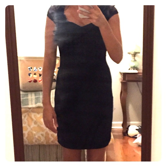 LBD with lace cap sleeves