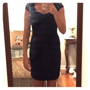 LBD with lace cap sleeves