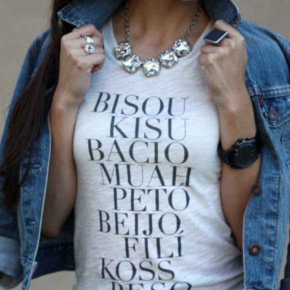 J. Crew Tops - J Crew Kiss Kiss T Shirt