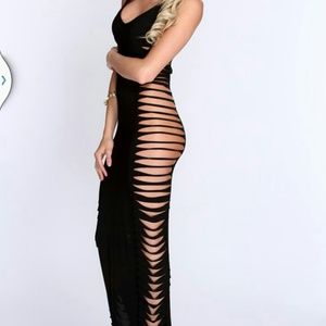 Long maxi dress side cut outs