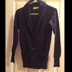Navy Blue Button Cardigan