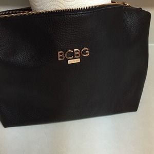 Bcbg black leather bag with strap