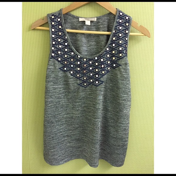 **SOLD**Grey Mirror- Embellished Tank