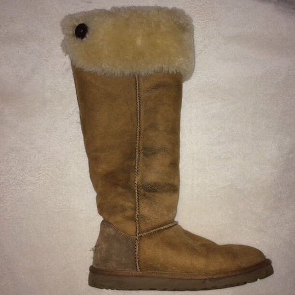 •Ugg over the knee Bailey Button Shearling Boots•