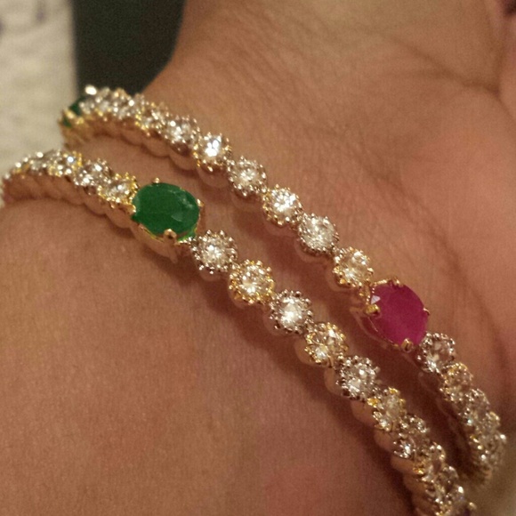 Ruby And Emerald Bangles - Picture 2 of 3