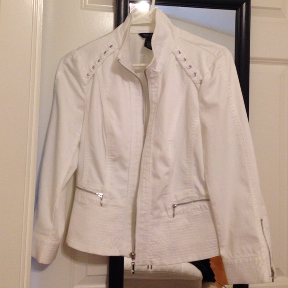 WHBM white Moto Jacket