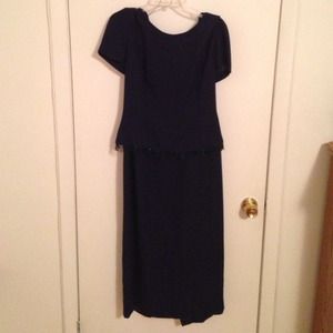 Long navy dress