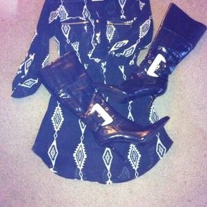 Black knee high boots size 8.5