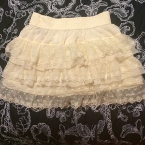 White lace skirt