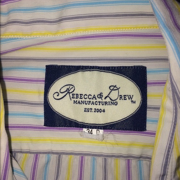 Rebecca and Drew Bra Size Stripe Dress Shirt 34d - Picture 4 of 4