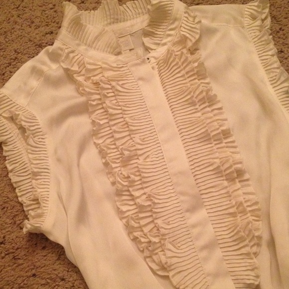 BOGO FREE Cream top with ruffle