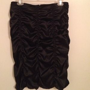 Black satin skirt