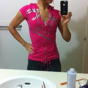💓Price reduced💓Pink Armani Exchange zip-up tops.