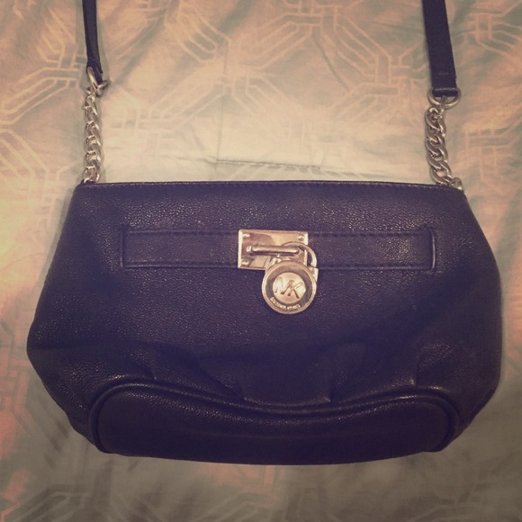 Michael Kors Black and Silver Crossbody Bag