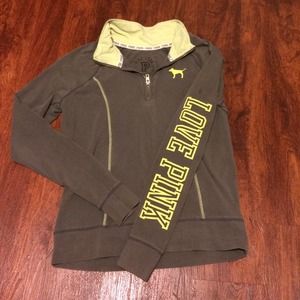 Grey and lime green 1/4 zip VS sweatshirt