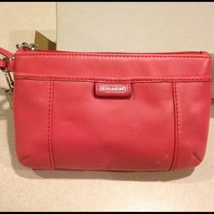 Coral Coach Wristlet
