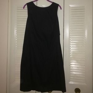 SOLD! Black shift dress with gold zipper