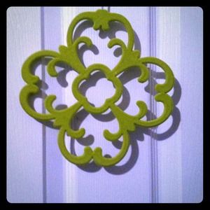 Set of Two Lime Green Velvet Jewelry Holders