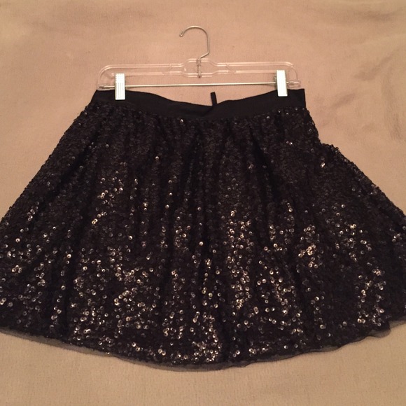 J crew Black sequin skirt