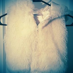 Girls toddler white hoodie vest