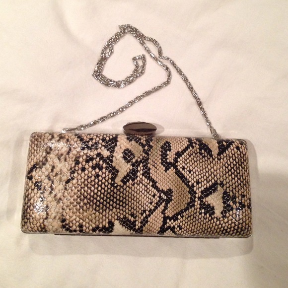 Snakeskin hard shell clutch