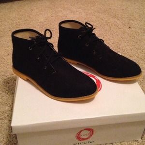Brand new black suede booties