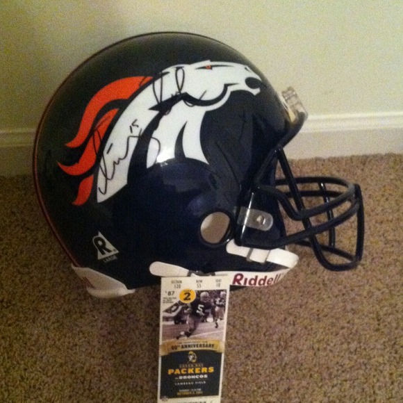 Tim Tebow signed Broncos helmet