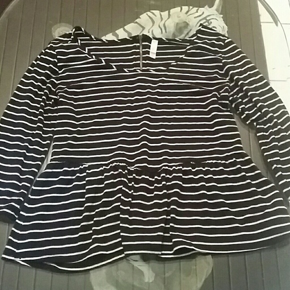 **Long sleeve stripped peplum top**